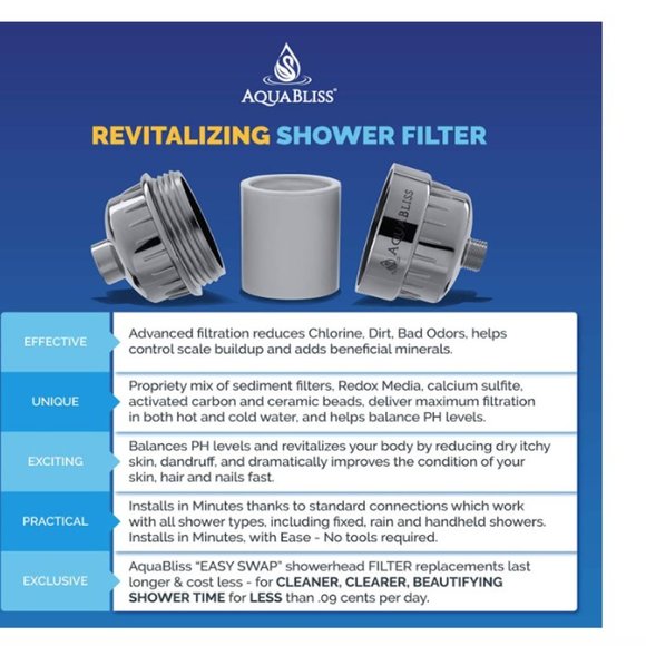 AquaBliss High Output Universal Revitalizing Shower Filter Chrome SF100 - Picture 9 of 12